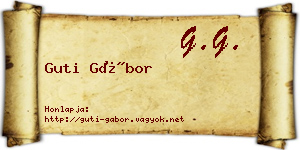 Guti Gábor névjegykártya